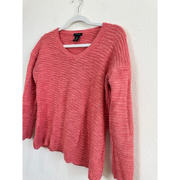 Women's Calvin Klein Pink Sweater Knitted V-Neck Casual Comfy Winter Small - Picture 8 of 10
